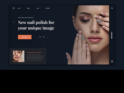 Webpage design for make up products nailpolishlandingpagedesign