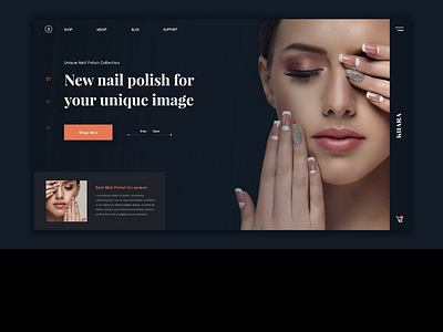 Webpage design for make up products