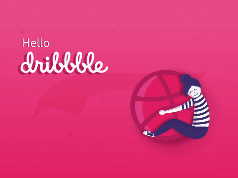 Hello Dribbble debut illustration vector art