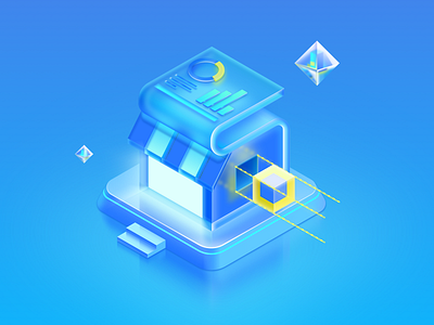 Shop management 3d sketch ui 插图