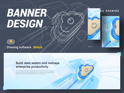 3D banner design 3d banner cloud design sketch ui web design 插图