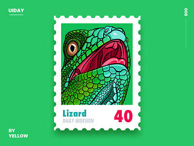 lizard stamp illustration photoshop 插图 邮票