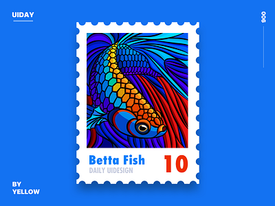 Betta fish stamp