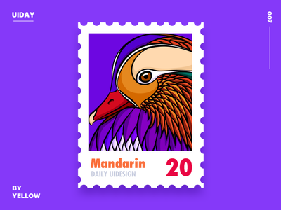 Mandarin stamp illustration photoshop 插图 邮票
