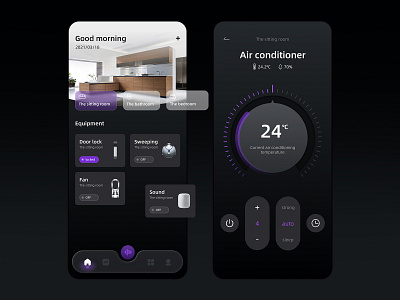 Intelligent home interactive UI interface app app concept app design design illustration ui ux