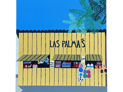 Illustration « Las Palmas » acrylic illustration paint