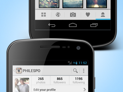 Holo Instagram for Android (Concept) android app design concept holo