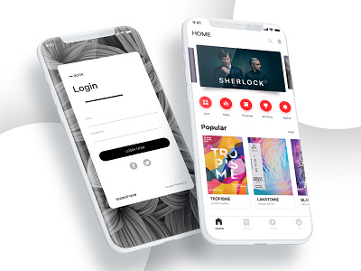 READ grey home iphonex login plant read red typography ui