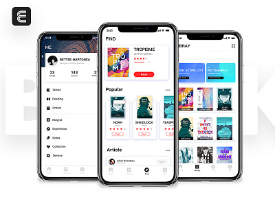 read books concise find gradient icons iphonex models projections red ui