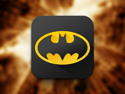 Batman Icon 2 batman black flat gui icon ios ios7 shadow simple ui yellow