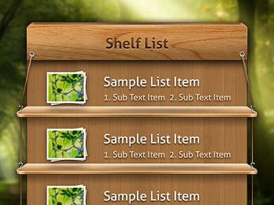 Wooden Shelf List Ui gui list shelf table ui wooden