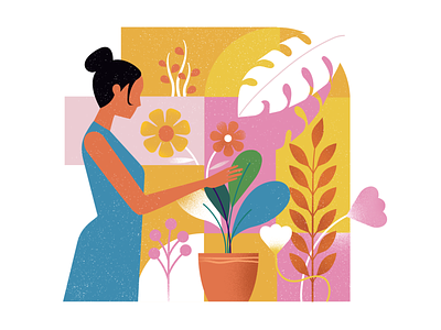 With the nature digital flatcolors illustration vector