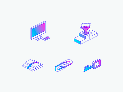 Isometric icons icon illustration isometric isometric icons vector