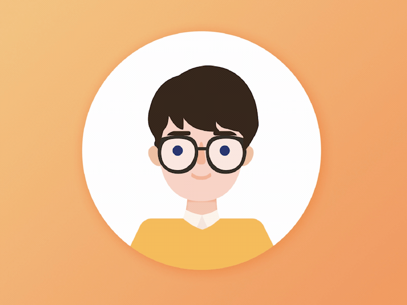 orange boy animation face funny gif illustration