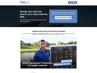 Solar Energy Landing Page Design