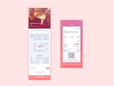 Booking Application android application apps booking clean illustration ios mobile movie phone ux ux design