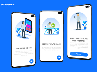 Walkthrough Screen for app app application blue clean design illustration iphone mobile mobile design screen startup vector walkthrough