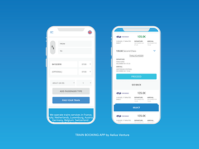 Train Booking App android app booking clean iphone train ui ux