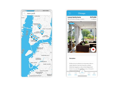 Home Rent - Map Screens android application design iphone map mobile ui ux