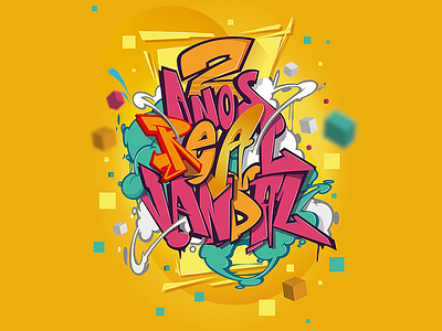 2 Years - Real Vandal Graffiti design digitalart graffiti graffiti art illustration typography vector