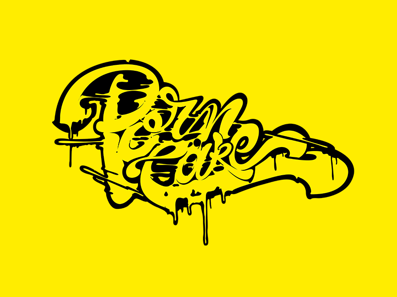 Porn Cake vector lettering lettering art letter typography digitalart