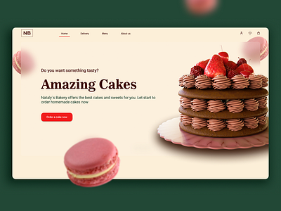 Nataly`s Bakery- Landing page design design ecommerce landing page ui ui design website