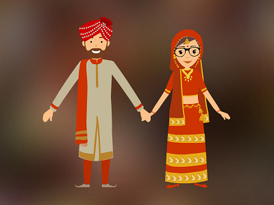 Asian Bride And Groom art asian bride and groom illustration nepal