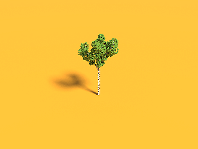 Voxel Birch Tree