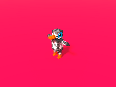 Ugly Duckling Voxel 3d bright character colourful cute design dribbble duck duckling gamedev simplistic ugly voxel