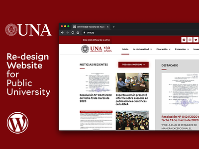 Redesign of the website of the National University of Asunción colegio college web redesign universidad university web university website web universidad website