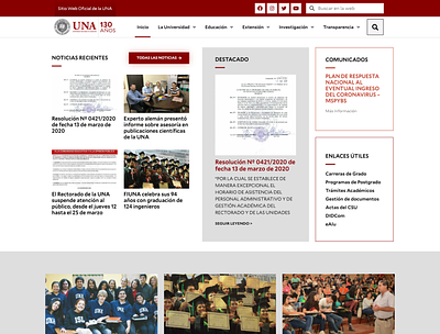 Redesign of the website of the National University of Asunción college elementor paraguay redesign universidad university university website website wordpress