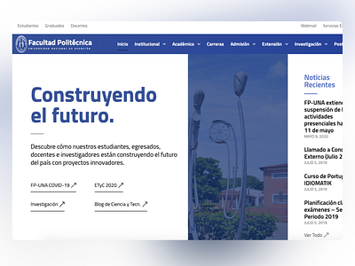 Facultad Politécnica - UNA | Website Redesign for Faculty college college website faculty redesign website university website website