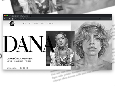 DANA One Page Web Concept black and white website elementor influencer web one page website ui design ui design ux design ux design web web concept web model website design white wordpress