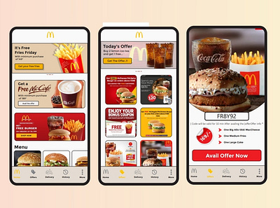 Mcd app recreation design graphic design ui