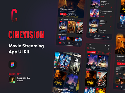 Movie Streaming App UI kit app dailyui design graphic design interaction design movie streaming app ui kit ui
