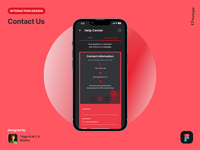 Contact Us app contact us dailyui design graphic design interaction design ui