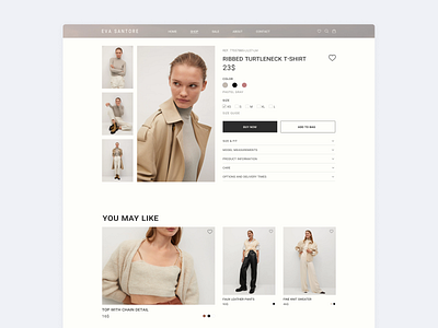 Eva Santore | E-commerce concept aestetic clothes design ecommerce shop store ui ux web design