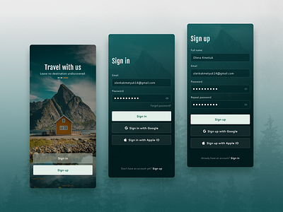 Travel app | Design concept agency app application design mobile registration travel trip ui ux