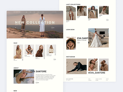 Eva Santore | E-commerce aestetic clothes design shop store ui ux website