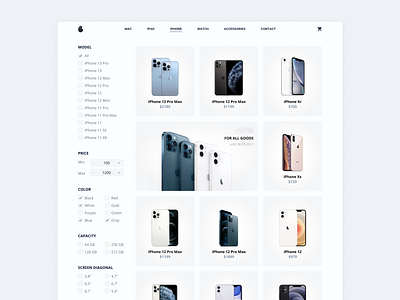 IceStore | E-commerce catalog design iphone laptop macbook mobile phone shop store ui ux website