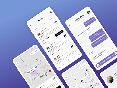HelpMe | Startup app application design map message startup ui ux