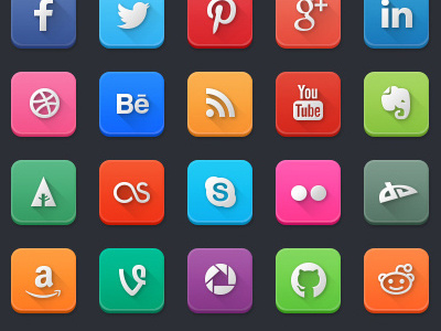 Modern Social Media Icons free freebie icons psd social media vector