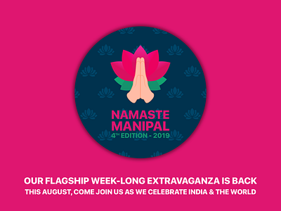 Namaste Manipal 2019 branding coaster contest design event giveaway illustration india logo manipal marketing mockup mule namaste playoff sticker sticker mule vector