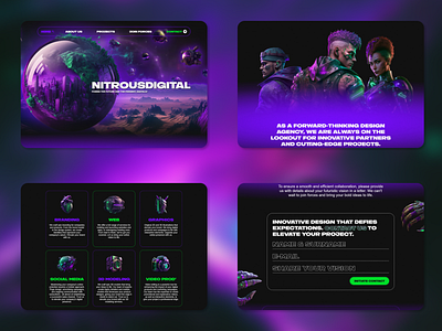 NITROUSDIGITAL animation cutting edge cyberpunk futuristic graphic design ui web design