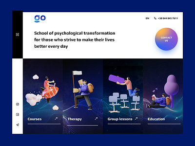 School of Psychological Transformation clean design ui ux