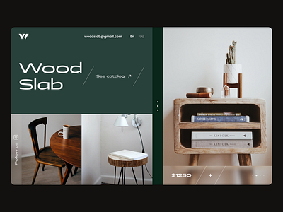 WoodSlab / main screen concept / design minimal site ui uiux ux webdesign wood