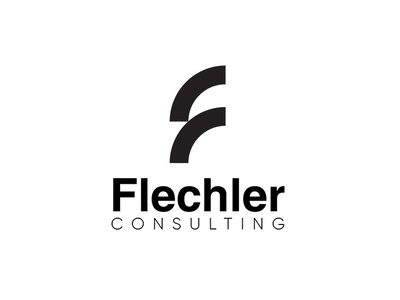 Flechler Consulting bnw blackandwhite consulting logo design minimalistic branding visual identity logo
