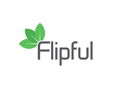 Flipful branding green leaf logo logo design minimalistic visual identity