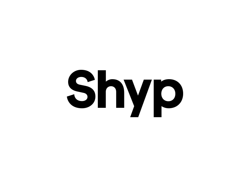 The New Shyp black brand green identity logo type white wordmark