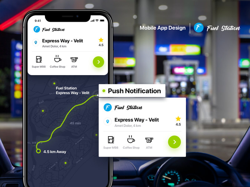 Fuel Station App map nearby proximity station fuel